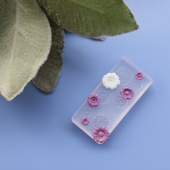 Silicone earrings mini mold "Flowers" for resin and epoxy