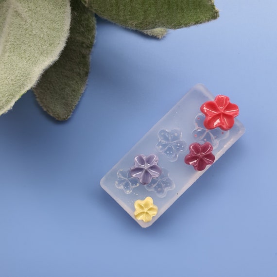 Silicone earrings mini mold "Flowers" for resin and epoxy