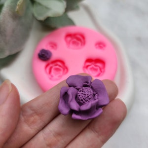 Polymer clay mold Silicone earrings mold &quot;Flower&quot; Summer mold mould for resin and polymer clay Polymer clay tool Clay cutter