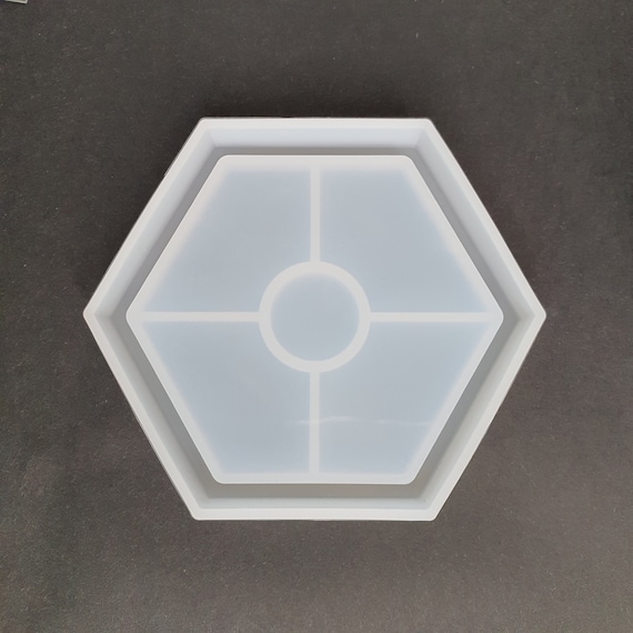 Hexagon Coaster silicone mold Resin Epoxy Jesmonite mold 11.5 cm