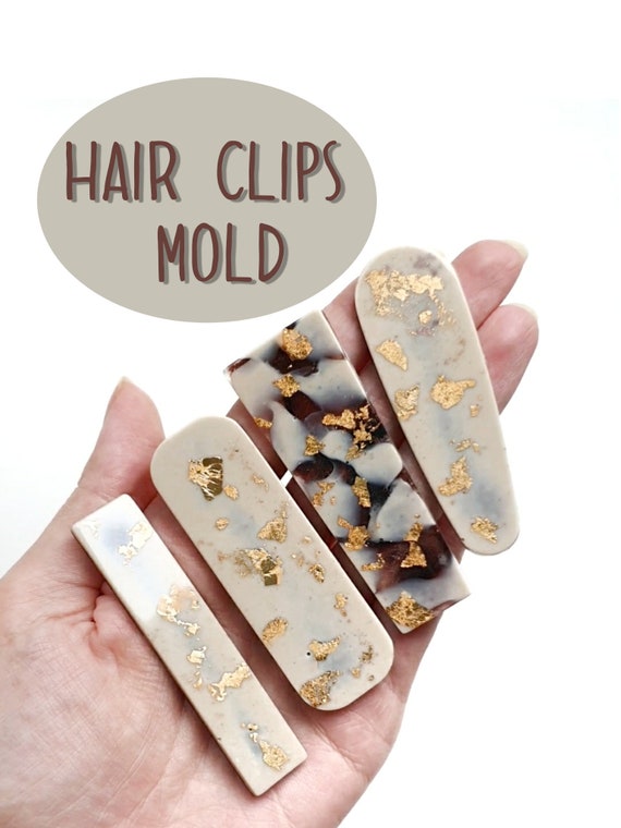 Silicone hair clip mold for resin and epoxy Jewelry resin mould