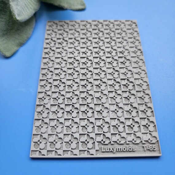 Polymer clay Texture tile Texture mat Clay stamp Polymer clay texture stencils "Flowers" T-65