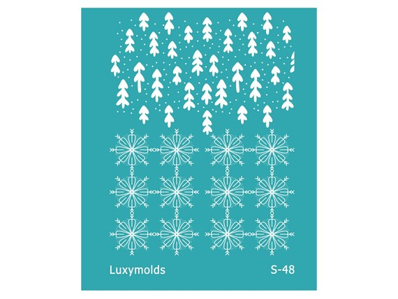 Silk screen stencil for polymer clay Christmas "Luxymolds" S-48