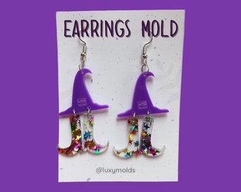 Witch Hat Earrings Silicone Mold, Halloween Jewelry