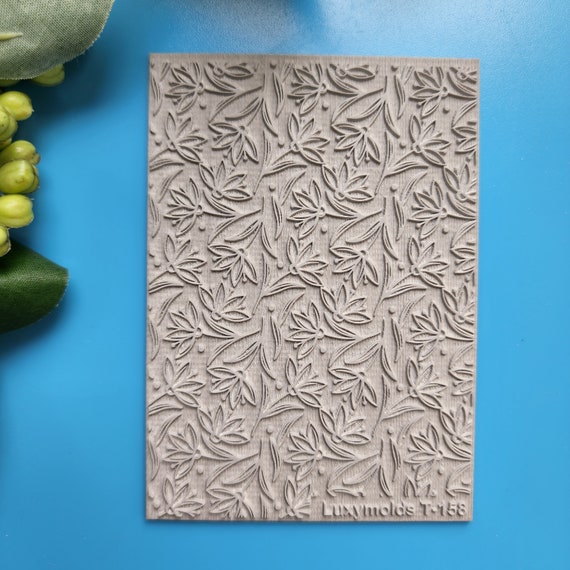 Polymer clay Texture tile Texture mat Clay stamp Polymer clay texture stencils "Flowers" T-158