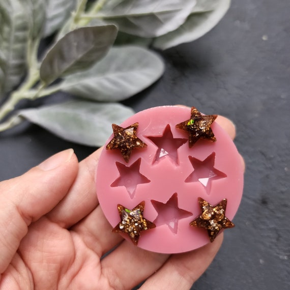 Silicone earrings mold / Silicone epoxy mold / Silicone stud earring moulds / Silicone UV resin molds / Diamond stars jewelry mold/Clay tool