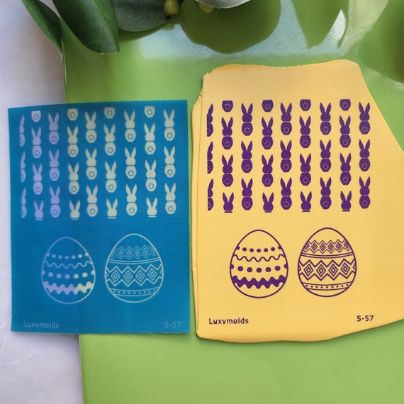Silk screen stencil for polymer clay "Luxymolds" S-57 "Easter bunny"