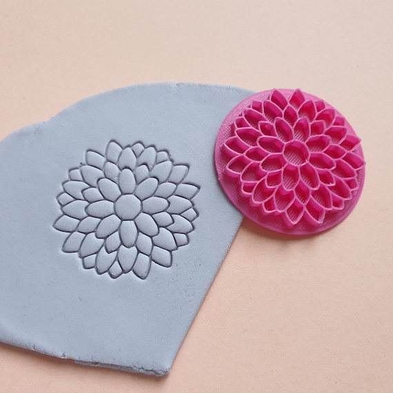 Polymer clay stamp "Flower" 3D printed embossing