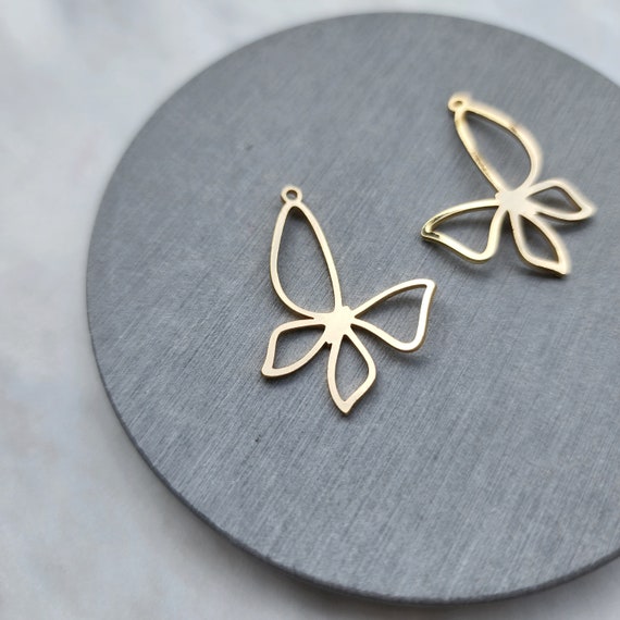 Gold plated charms Butterfly Earrings components Earrings findings DIY jewelry