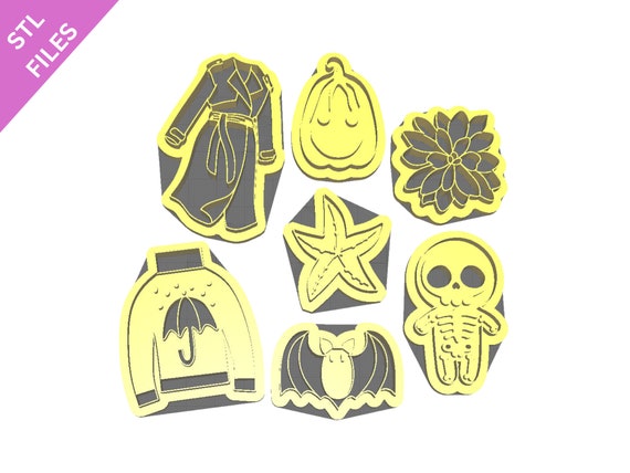 Digital STL files for 3D printing Clay cutters Earrings sharp version cutters Flower Leaf Mermaid cutters download files for resin machine