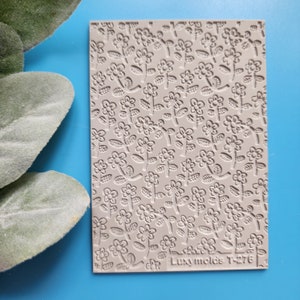 Polymer clay Texture tile Texture mat Clay stamp Polymer clay texture stencils &quot;Flower&quot; design clay texture Rubber mat T-276