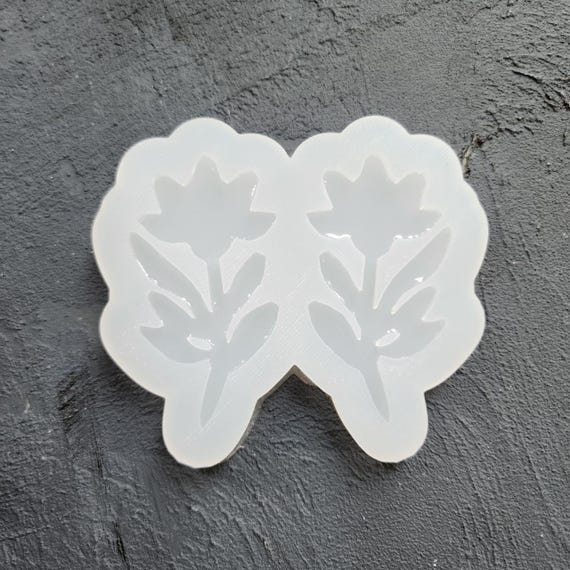 Silicone earrings mold Jewelry resin mold "Flowers" Botanic design epoxy mold