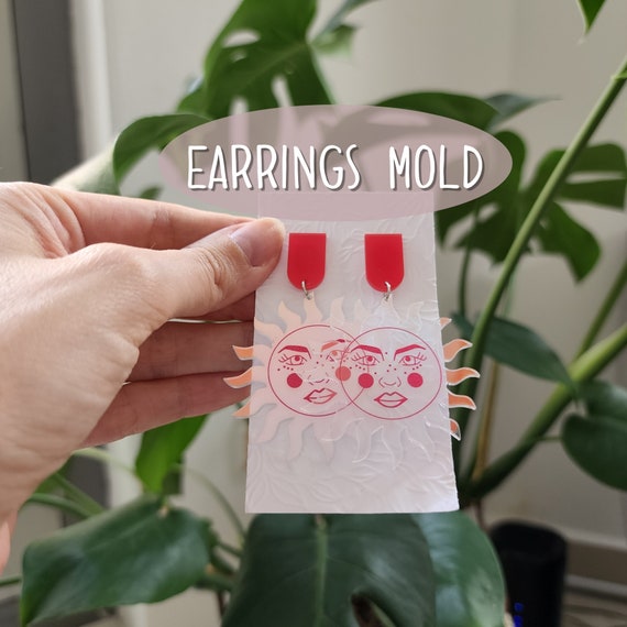 Silicone earrings mold "Sun" for resin and epoxy