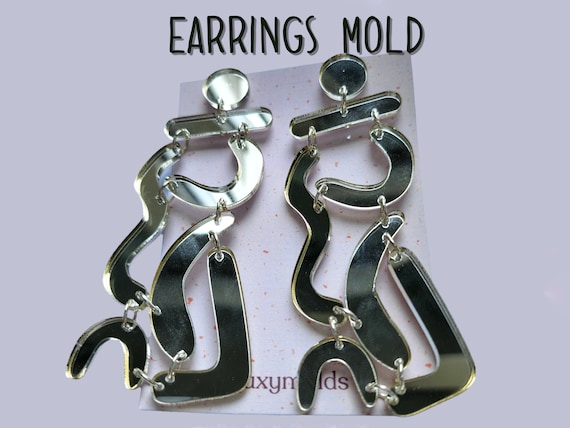 Silicone earrings mold / Silicone epoxy mold / Silicone earring moulds / Silicone UV resin molds / Dangle earring silicone jewelry mold