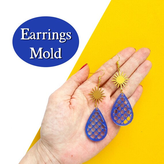 Silicone earrings mold for resin and epoxy