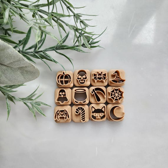 12 pcs set Halloween Polymer Clay cutters Stud earring clay cutters Earrings molds Polymer clay tool sharp cutter stamp