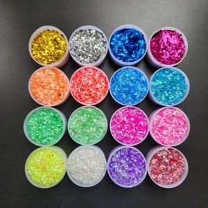 Regenbogen Hologramm Flakes Glitter für Resin Crafts, 10 Gramm