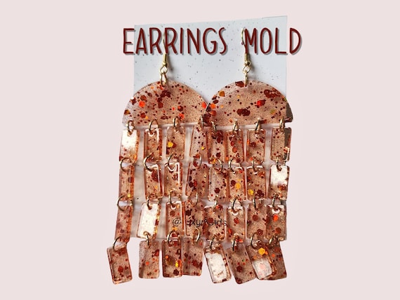 Silicone earrings mold / Silicone epoxy mold / Silicone earring moulds / Silicone UV resin molds / Dangle earring silicone jewelry mold