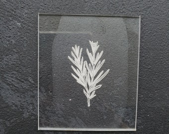 Embossing stamp for polymer clay "Rosemary" Floral texture plate Flower debossing stamp Acrylic stamps