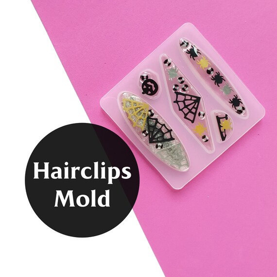 Silicone hair clip mold for resin and epoxy Jewelry resin mould