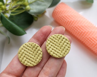 Polymer clay texture roller clay stamp 3D printed embossing