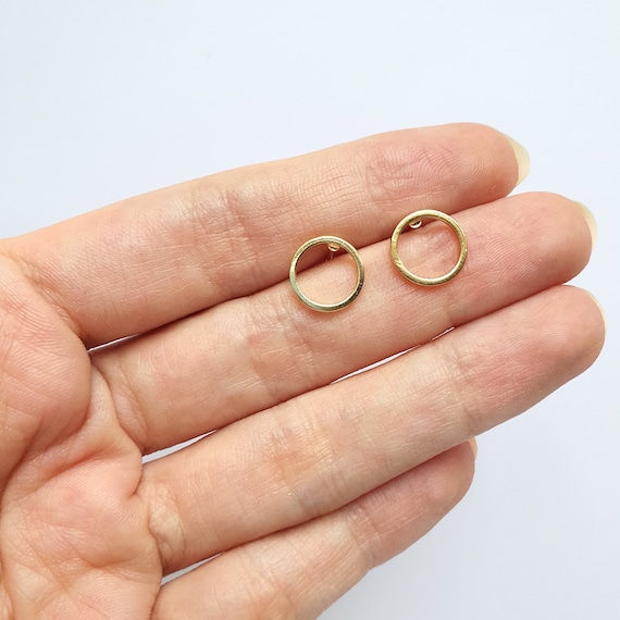 10 pcs Earrings stud components Circle Geometric Gold plated studs Earrings findings DIY jewelry 5 pairs 10 mm