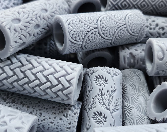 SALE! Polymer clay texture rollers clay stamp 3D printed embossing Clay tools