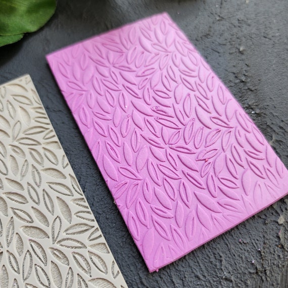 Polymer clay Texture mat Texture tile Clay stamp Polymer clay supplies Texture stencils "Leaves" design clay texture Rubber mat T-39