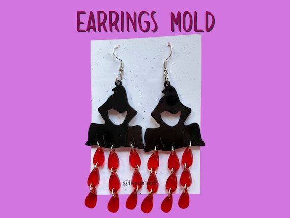 Silicone earrings mold / Silicone epoxy mold / Silicone earring moulds / Silicone UV resin molds / Halloween earrings silicone jewelry mold