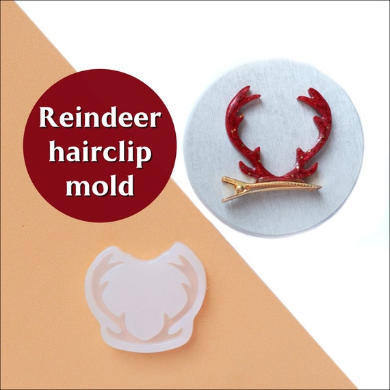 Reindeer Silicone hair clip mold for resin and epoxy Jewelry resin mould