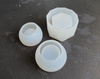 Epoxidharz-Silikonform Rosen-Design – Für Kerzengläser, Pflanzgefäße, Schmuck, Beton, 2-teilig