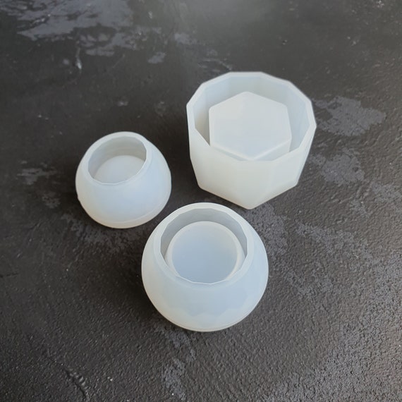 3 pcs set flower pot cup Candle holder silicone mold for Resin Epoxy Jesmonite craft