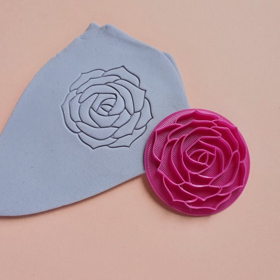 Polymer clay stamp "Flower" 3D printed embossing