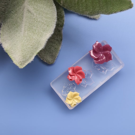 Silicone earrings mini mold "Flowers" for resin and epoxy