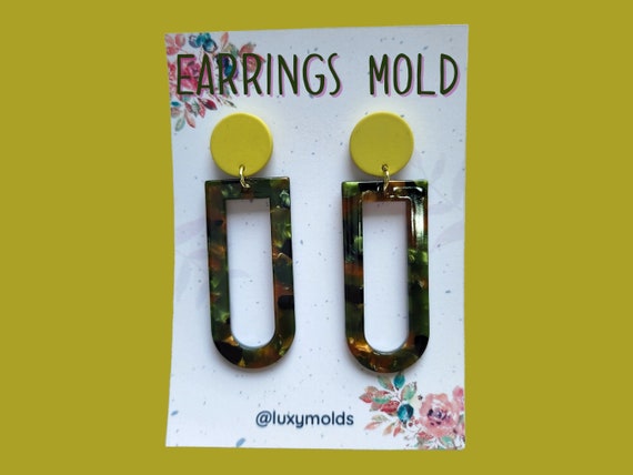 Silicone earrings mold / Silicone epoxy mold / Silicone earring moulds / Silicone UV resin molds / Arch earring silicone jewelry mold