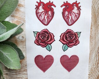 Heart & Rose Clay Transfer Paper: Water Soluble for Polymer Clay