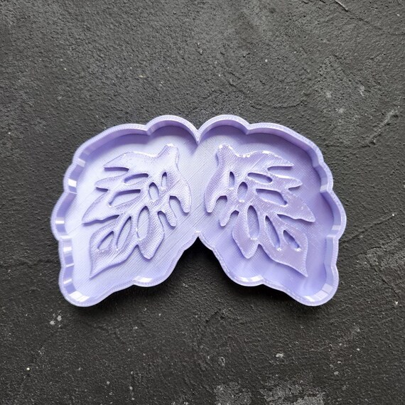 Glossy Earring Mold Blanks – Master Molds for Making Your Own Silicone Molds "Leaf Botanic design"