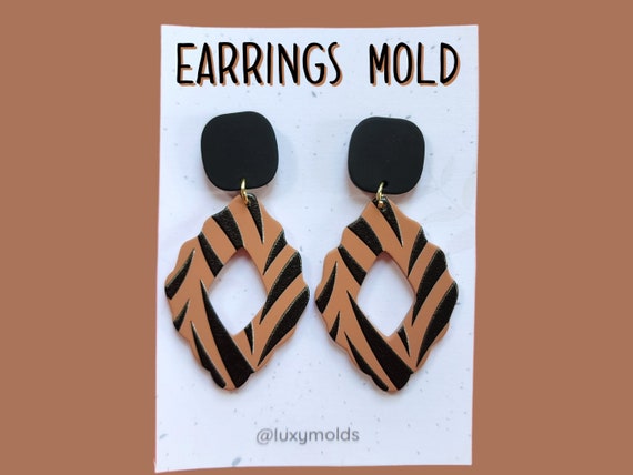 Silicone earrings mold / Silicone epoxy mold / Silicone UV resin molds / Geometry earrings silicone jewelry mold / Matte effect earring mold