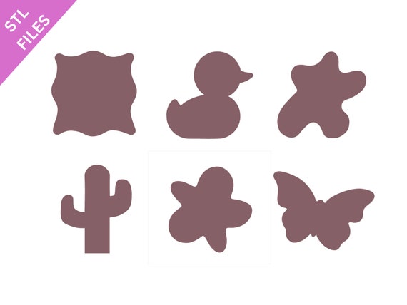 STL clay micro cutters files for 3D printing Sharp earring cutters Duck Butterfly Star Cactus Geometry download file for resin machine
