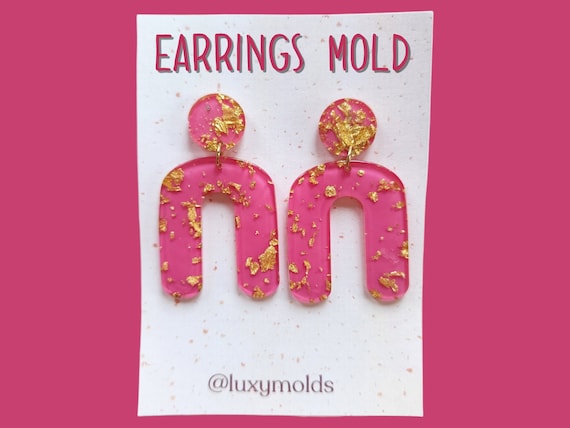 Silicone earrings mold / Silicone epoxy mold / Silicone UV resin molds / Geometry Arch earrings silicone jewelry mold