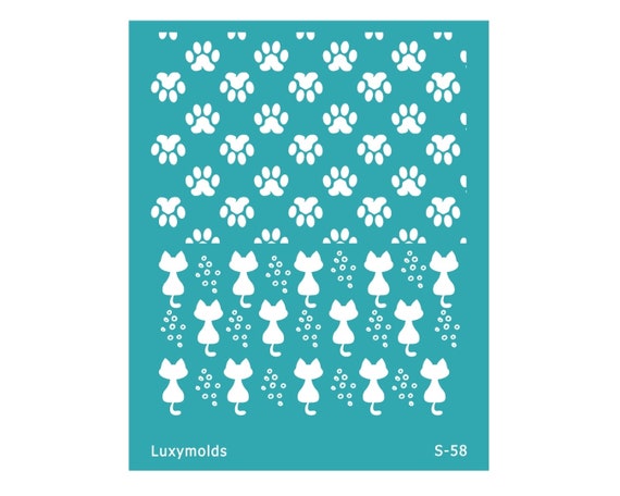 Silk screen stencil for polymer clay "Luxymolds" S-58 "Cat"