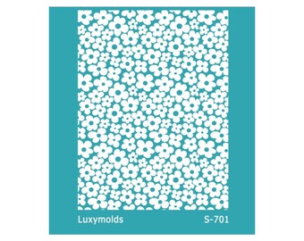 May include: A teal blue background with a white daisy pattern. The text "Luxymolds" and "S-701" is at the bottom of the image.