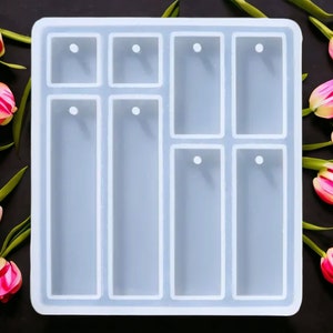 Moule de boucles d'oreilles en silicone / Moule époxy en silicone / Moules de boucles d'oreilles en silicone / Moules en résine UV de silicone / Moule de bijoux en silicone pour boucles d'oreilles rectangle géométrique