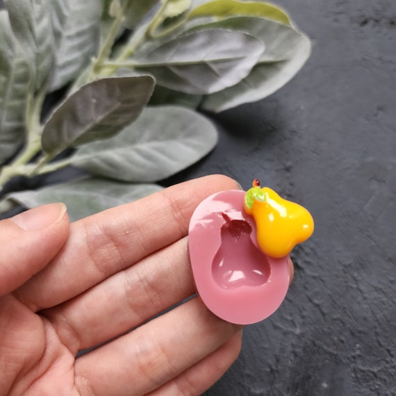Silicone earrings mold / Silicone epoxy mold /Silicone stud earring moulds/ Silicone UV resin molds / Fruits Pear jewelry mold / Clay tool