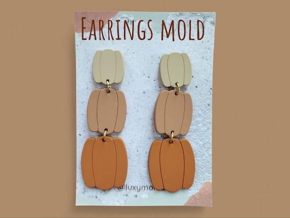 Silicone earrings mold / Silicone epoxy mold / Silicone UV resin molds/Fall pumpkin earrings silicone jewelry mold/Matte effect earring mold