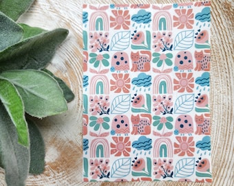 Floral Polymer Clay Transfer Paper, Water Soluble Sheet