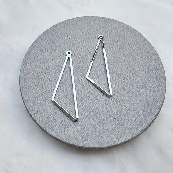 Silver charms Triangle Earrings components Earrings findings DIY jewelry