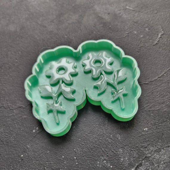 Glossy Earring Mold Blanks – Master Molds for Making Your Own Silicone Molds "Flower design"