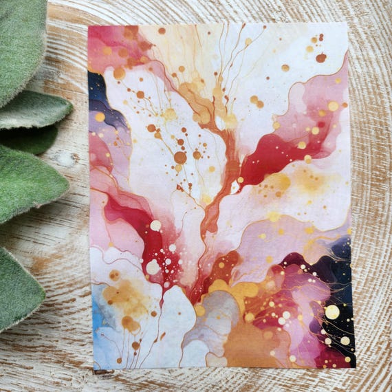 Fall Clay transfer paper / Image transfer paper for clay / Water soluble paper for polymer clay/Fall colors splatter pattern transfer sheets