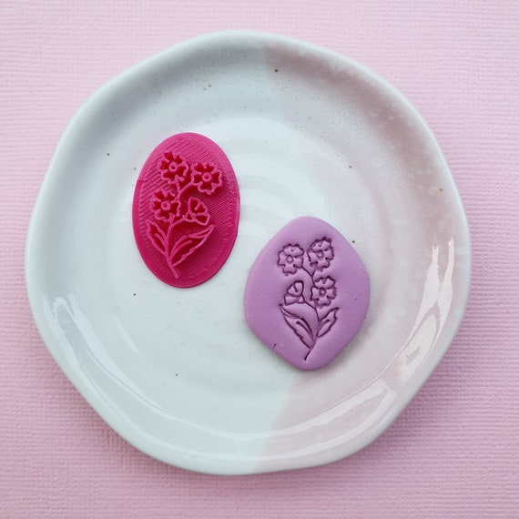 Polymer clay stamp "Flower" 3D printed embossing